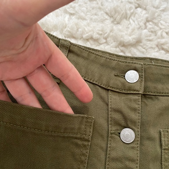 Sky and Sparrow Juniors Khaki Green Denim Skirt - Picture 4 of 4